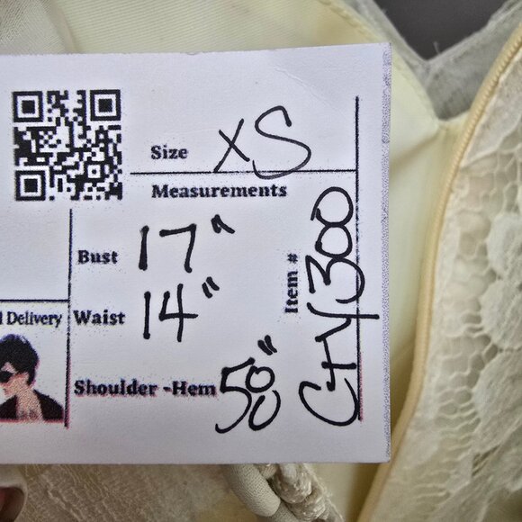 Vintage Party Time White Empire Waist Wedding Gown Size S - Picture 10 of 10